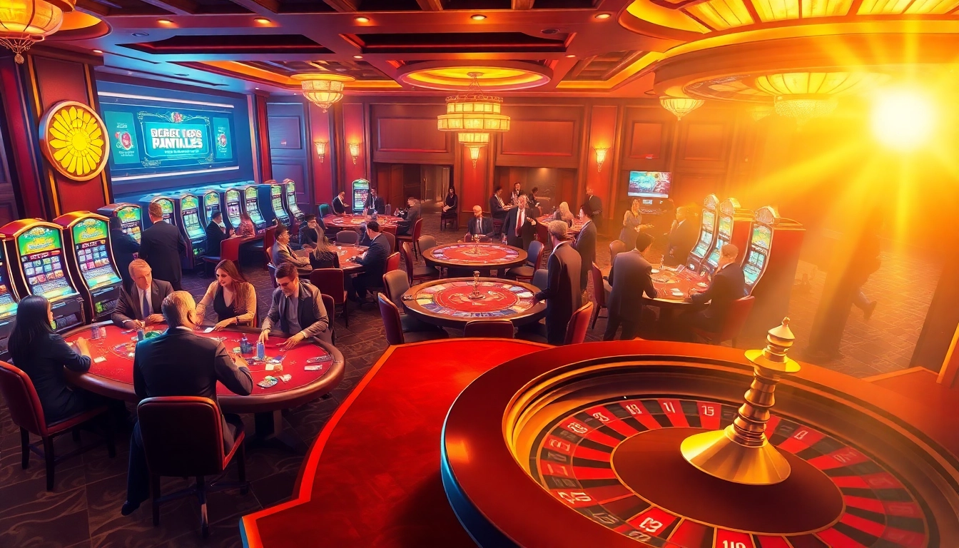 Gamblers enjoy high-stakes poker at an elegant casino table, showcasing the excitement of https://bigbet88.cloud/ betting experiences.