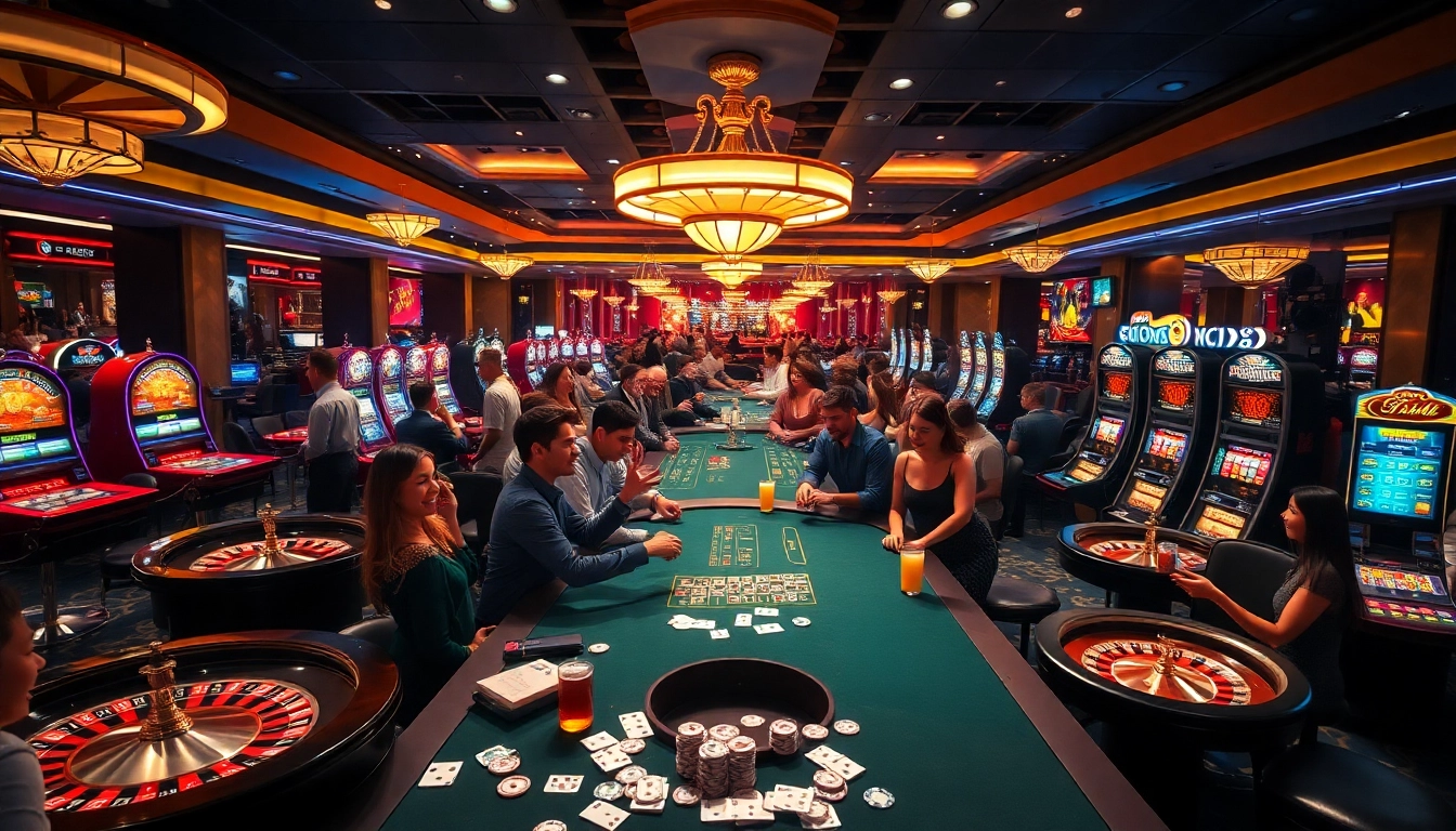Experience the thrill of winning at Nhà cái VUABAI9 with vibrant casino games and energetic players creating a lively atmosphere.
