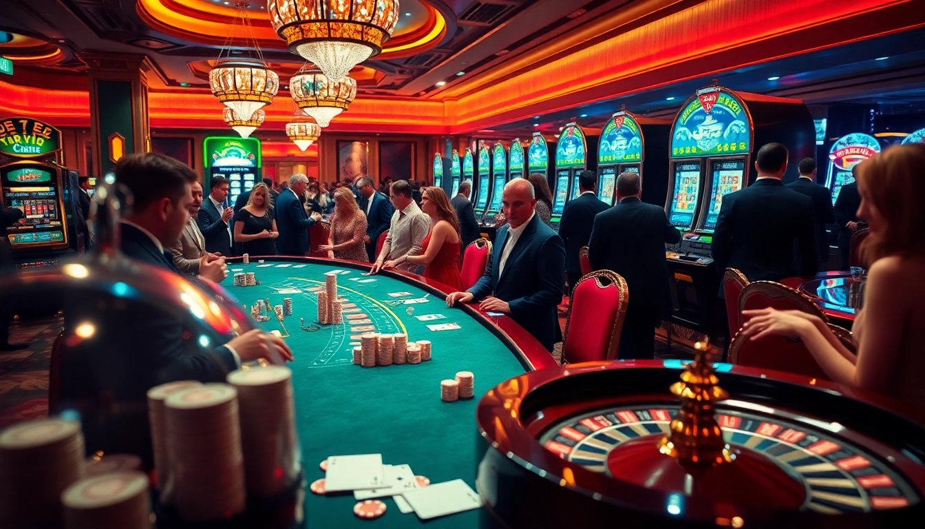 Experience the thrill of gaming at https://sp666io.com/ with vibrant casino tables featuring roulette, poker chips, and slot machines.