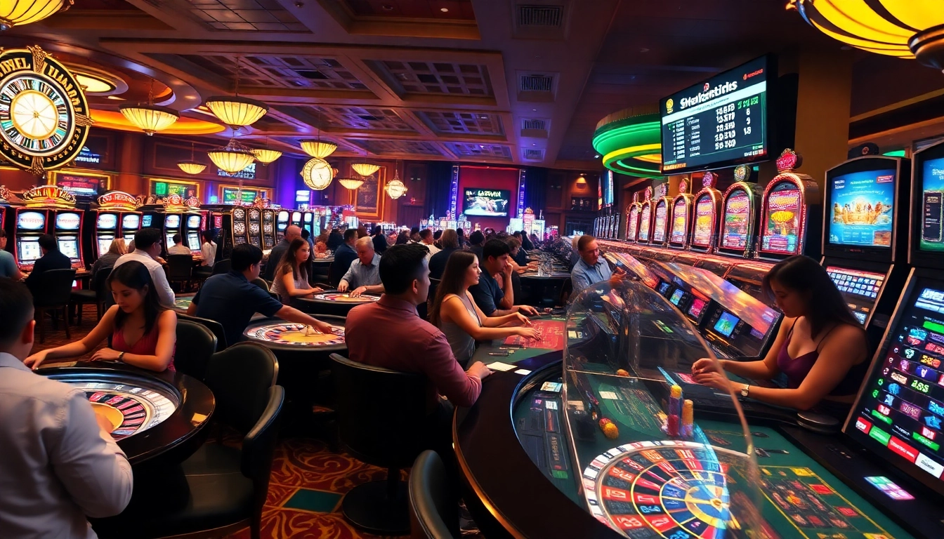 Players enjoying vibrant casino games at https://bj88.fans/ showcasing roulette, slots, and blackjack excitement.