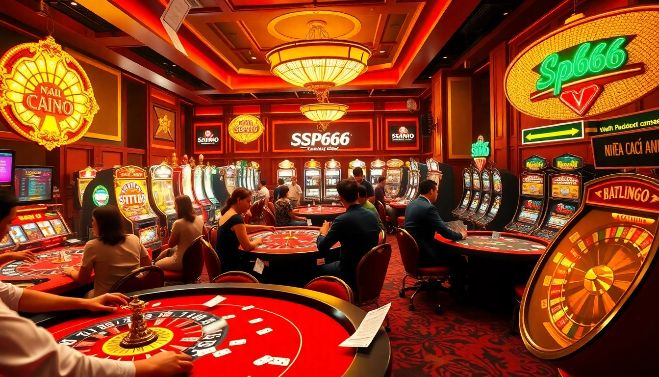 Experience the thrill of gaming at Nhà cái SP666, where excitement meets luxury in a vibrant casino setting.